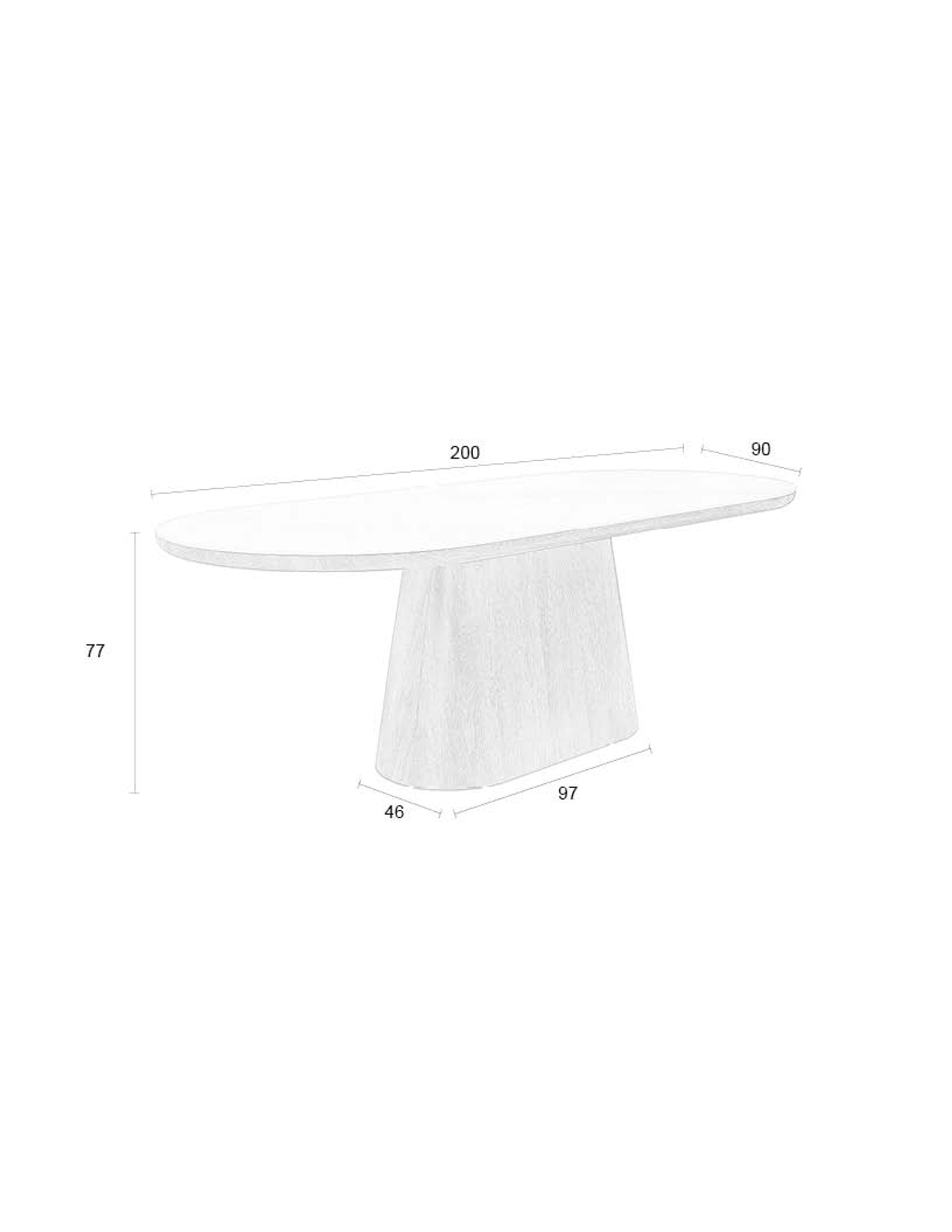 Almira Natural Oak Wood & White Marble Oval Dining Table 200cm